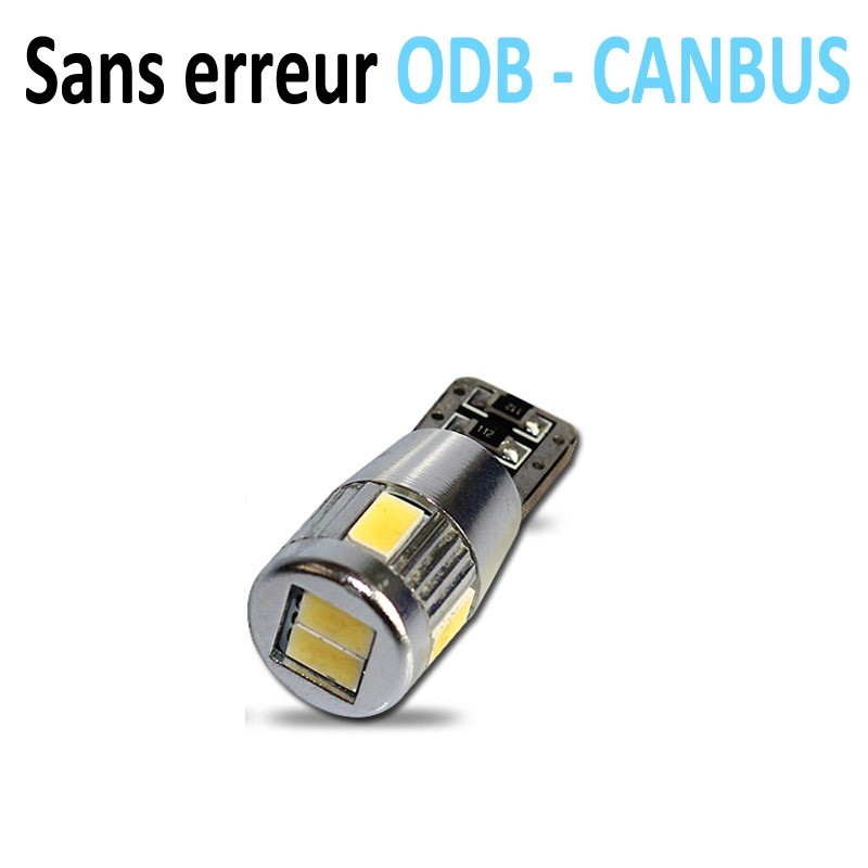 2 Veilleuses LED W5W T10 Canbus ANTI ERREUR ODB Blanc COB voiture ampoule  10 SMD