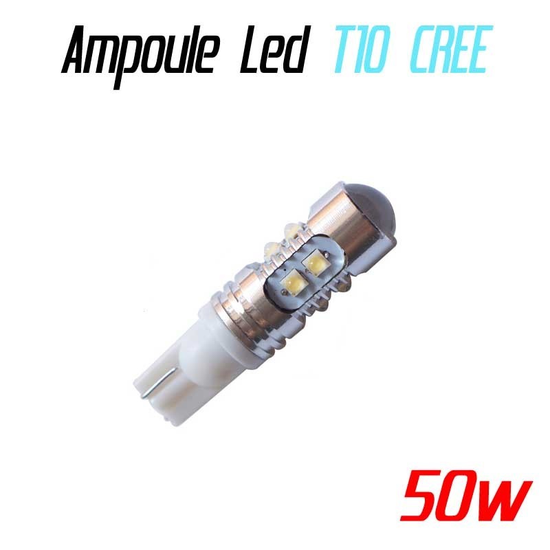 Ampoule Led T10 W5W - 50W (CREE XBD 10SMD)