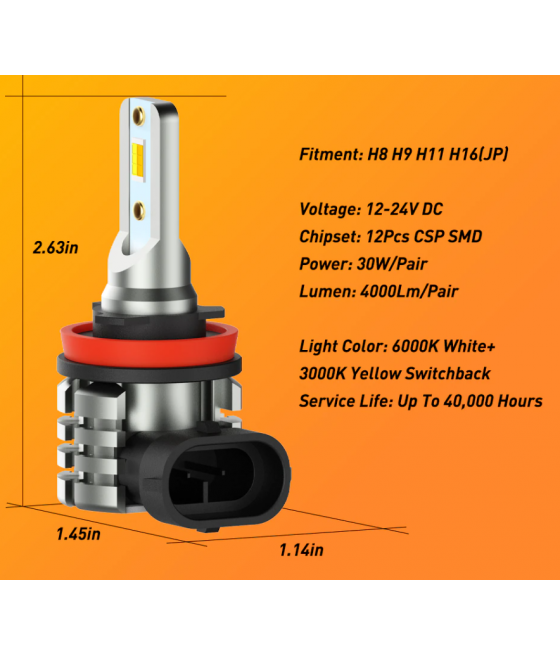 Ampoules LED H11 Ampoules LED H8 Ampoule LED 3000K Algeria